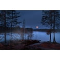 thumbnail image 2 of Georgieva V, Nikki 32x23 Gold Ornate Wood Framed with Double Matting Museum Art Print Titled - Red Moon, 2 of 4
