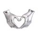 thumbnail image 1 of Broche de corazón y mano, broche, insignia, decoración de vestido, insignia de solapa romántica de moda Plata, 1 of 9