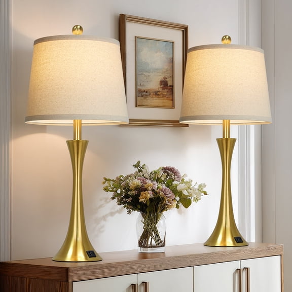 Cinkeda Industrial Table Lamp Set of 2 Modern Nightstand Bedside 3-Way Dimmable Touch Table Lamps for Living Room Bedroom