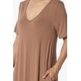 thumbnail image 5 of TheMogan Women's S~3X Soft Jersey Oversized V-Neck Short Sleeve Maxi Dress W Pocket, 5 of 6
