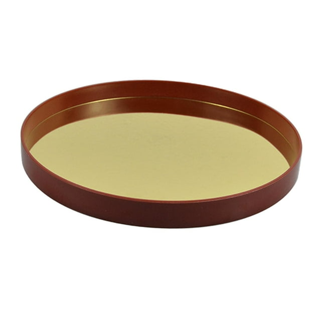 simhoa Miroir Nordique Plateau de Vanité Plateau de Parfum pour Ottoman Table Basse de Salle de Bain Rouge