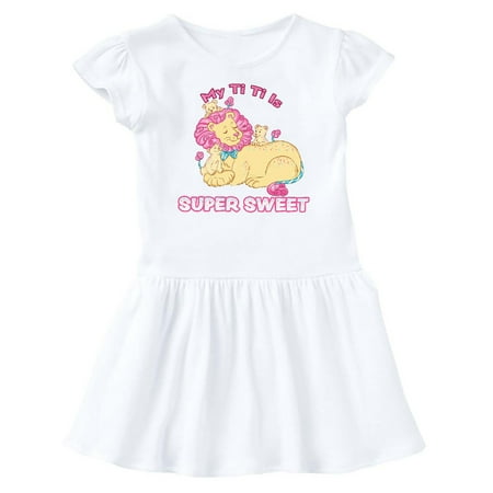 

Inktastic My Ti Ti Is Super Sweet Cotton Candy Lions with Pink Mane Gift Baby Girl Dress