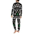 thumbnail image 4 of Renewold Family Matching Christmas Pajamas Long Sleeve Snowflake Reindeer Pj Pullover Tops Pants Set of 2 Stretchy Softness Men Sleep Jogger Lounge Wear Size XL, 4 of 5