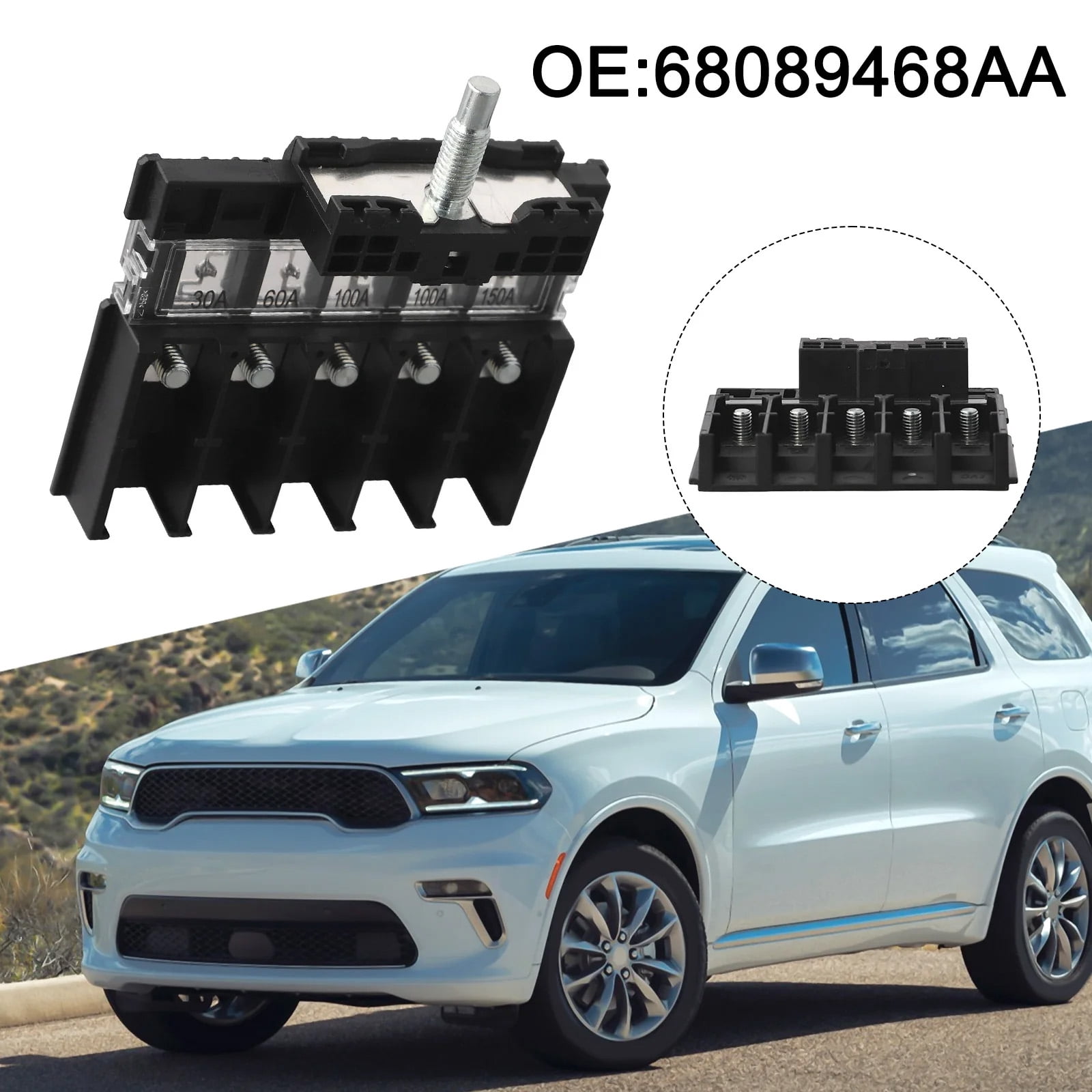 COOLHOOD Protective Fuses Block Assembly 68089468AA for Select Model Fast Response Overload Protections Automotive Fuses Block