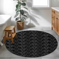 thumbnail image 3 of Small Round Rug 3Ft Washable Non-Slip, Black Golden Floral Circle Area Rugs for Living Room Bedroom, Modern Abstract Art Spring Flowers Indoor Floor Mats Carpet Runner for Home Decor, 3 of 8