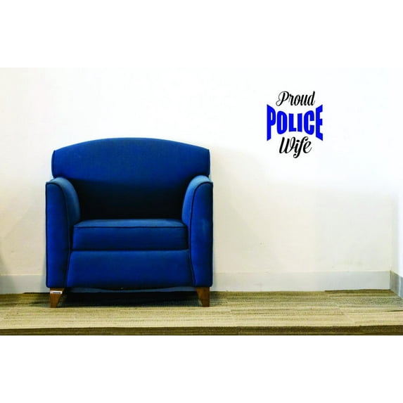 Home Wall Decals Proud Police Wife Law Enforcet Cop Squad Bedroom Stickers DIY Removable Originality Stickers - Size: 22 In x 22 In