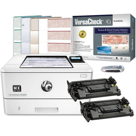 VersaCheck HP Laserjet M404 MXE MICR Check Printer X1 Platinum Check Printing Software Bundle  White
