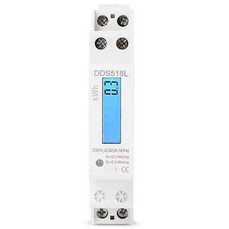 

Single Phase LCD Backlit Wattmeter Consumption Watt Energy Meter kWh AC 5-32A 230V 50Hz 110V 60Hz Electric Din Rail Mount