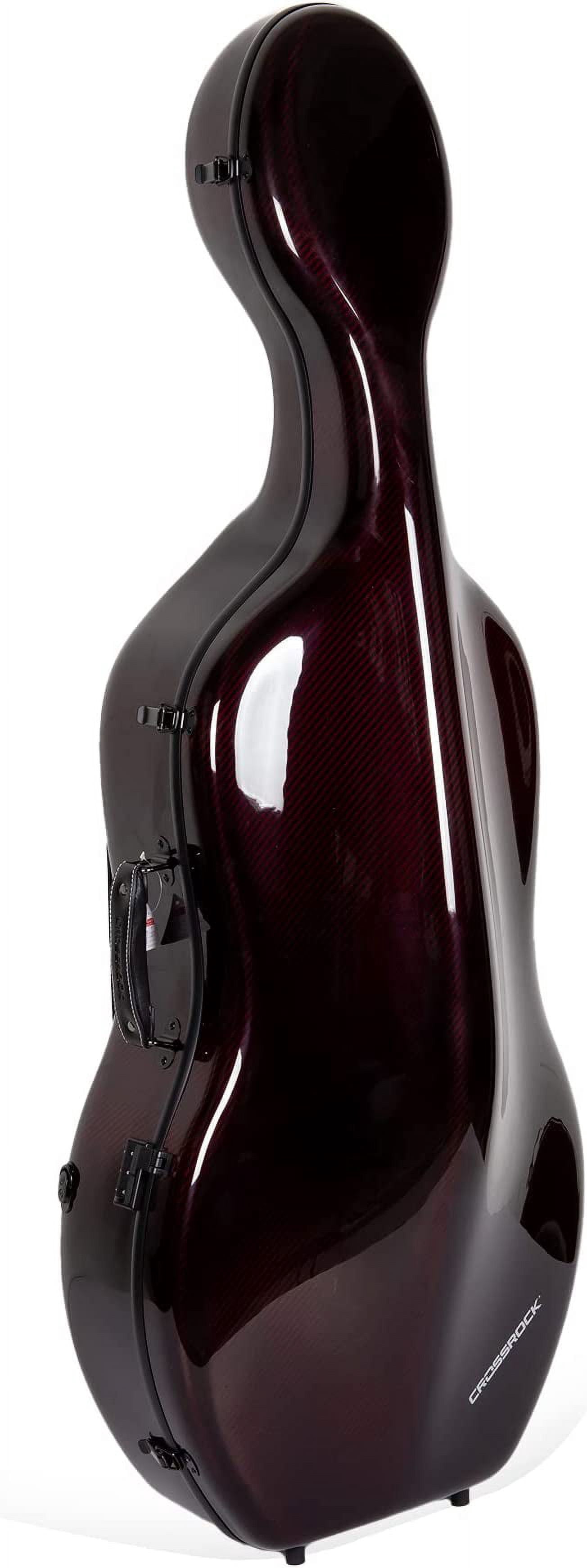 Crossrock 100% Carbon Fiber Case fits 4/4 Full-Size Cello, 7 Lb Lightweight
