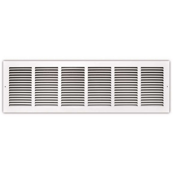 30" x 8" TruAire White Steel Wall Return Air Grille