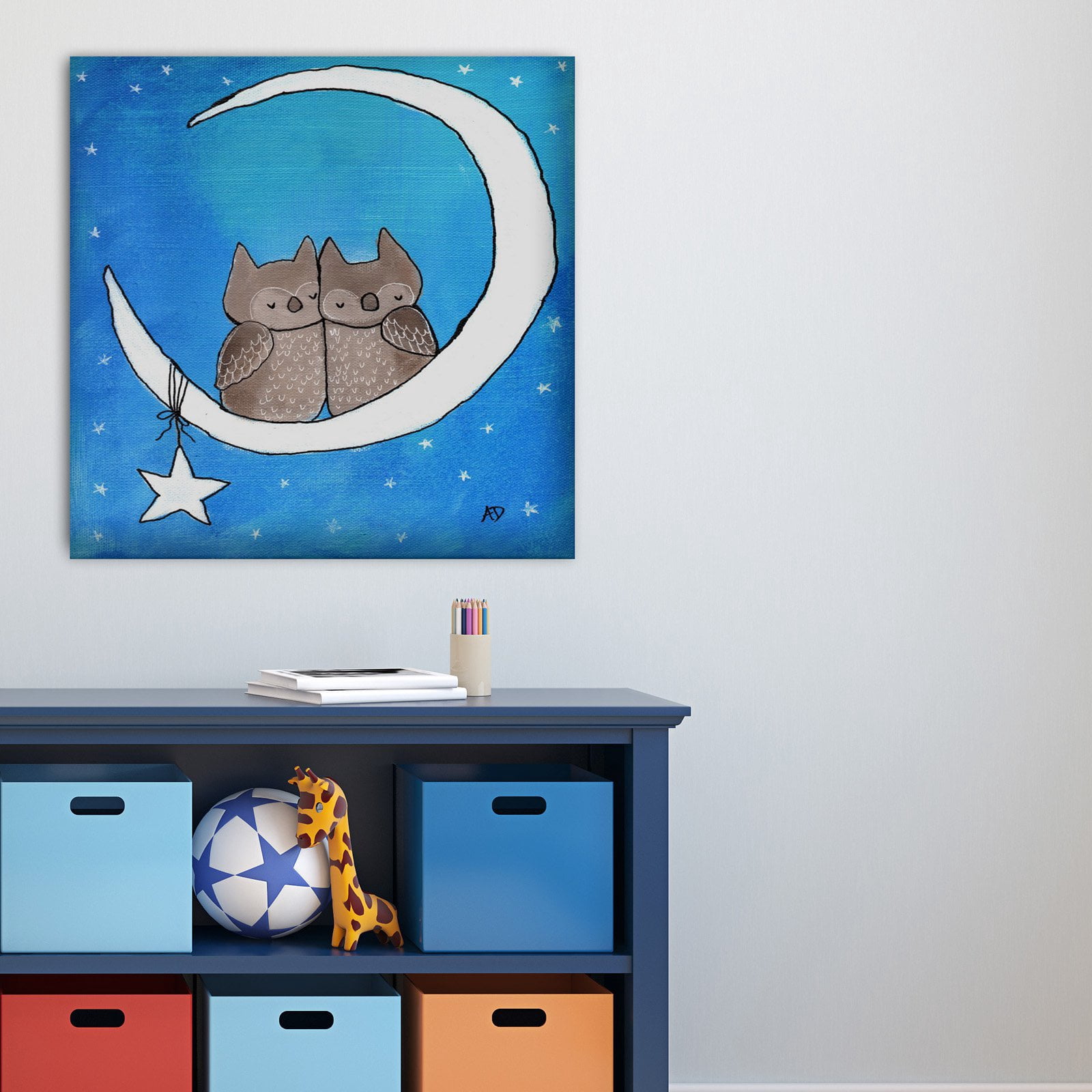 Marmont Hill "Love Owls" by Andrea Doss Painting Print on Wrapped Canvas