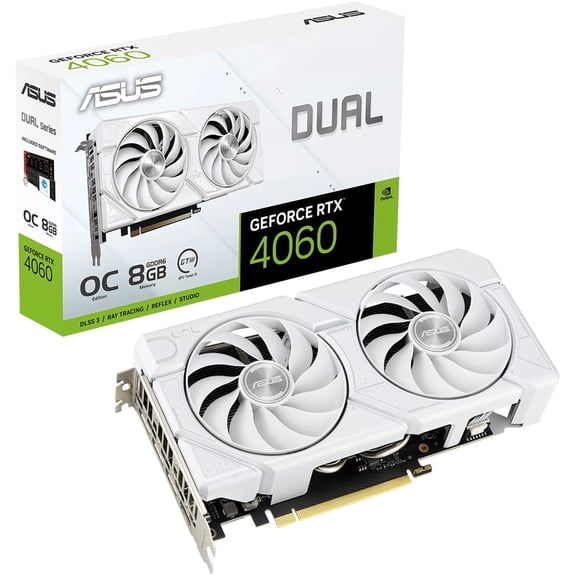 Tarjeta de Video ASUS Dual GeForce RTX 4060 EVO White OC Edition 8GB GDDR6