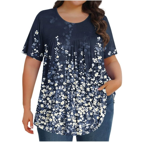 Womens Tops Casual Short Sleeve Going Out Tops Casual Pink Summer Tshirts Shirts Plus Size Plus Size Blouses Business Casual 3X