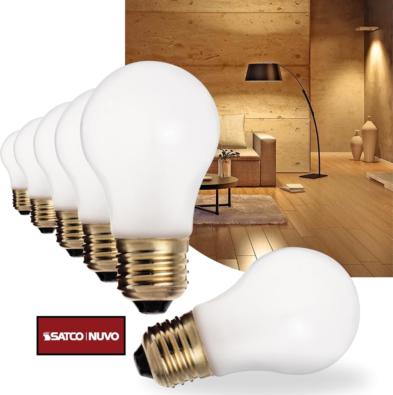 25W B11 Frosted Chandelier Light Bulbs (6 Pack) - E26 Base, Dimmable, Torpedo Tip For Ceiling Fans & Fixtures