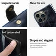 thumbnail image 3 of Dteck Magnetic Wallet Case for iPhone 13 Pro Max, Compatible with MagSafe Charger,PU Leather Zipper Folio Flip Protective Case with Magnetic Closure and Card Holder (Black), 3 of 9