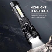 Rechargeable LED Flashlights, 90,000 Lumens Super Bright Handheld FlashLight, 7 Modes with COB Work Light, IPX6 Waterproof, Adjustable Tactical Flash light for Home,Camping and Emergencies-2 Pack