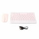 thumbnail image 3 of Juego de teclado Bluetooth de 10 pulgadas con carga USB, teclado inalámbrico ultrafino y silencioso con mouse DPI para teléfono celular y computadora portátil, color rosa, 3 of 12