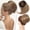#P11 Golden Brown, variant on Stylish 12-Inch Detachable Long Comb Clip Messy Bun Ponytail Drawstring Hair Extensions for Women, Perfect for Weddings, Parties, Halloween, And Christmas, Weighing 55 Grams