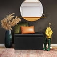 thumbnail image 2 of Favory 30 Inches Folding Storage Ottoman Bench, Ottoman Foot Rest, End of Bed Bench, Storage Chest, Load 350 lb, for Living Room, Bedroom, Entrywaya-30Inch Black, 2 of 18