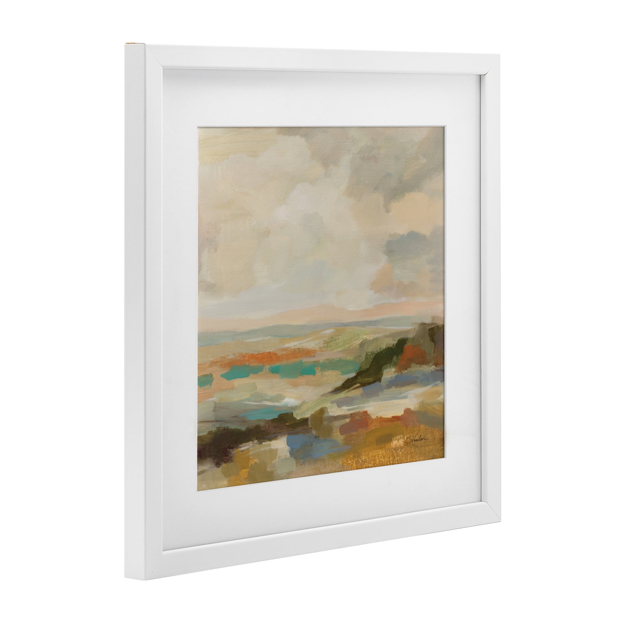 Stupell Industries Muted Harmony Palette White Framed Print Under Glass, design by Silvia Vassileva