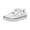 White, variant on Women Lace-Up Leather Sneakers Platform Chunky Heel Athletic Shoes, Round Toe Non-Slip Trendy Running Casual Shoes Black