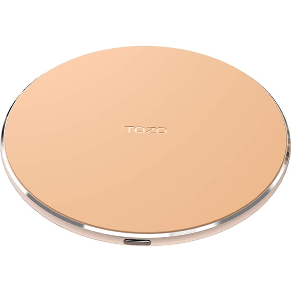 Wireless Charger Thin Aviation Aluminum Computer Numerical Control Technology Fast Charging Pad Champagne (NO AC Adapter)