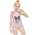 thumbnail image 3 of Kuromi And My Melody Girls One Piece Swimsuits Hawaiian Summer Swimwear Beach Bathing Suit Outfits, 3 of 7