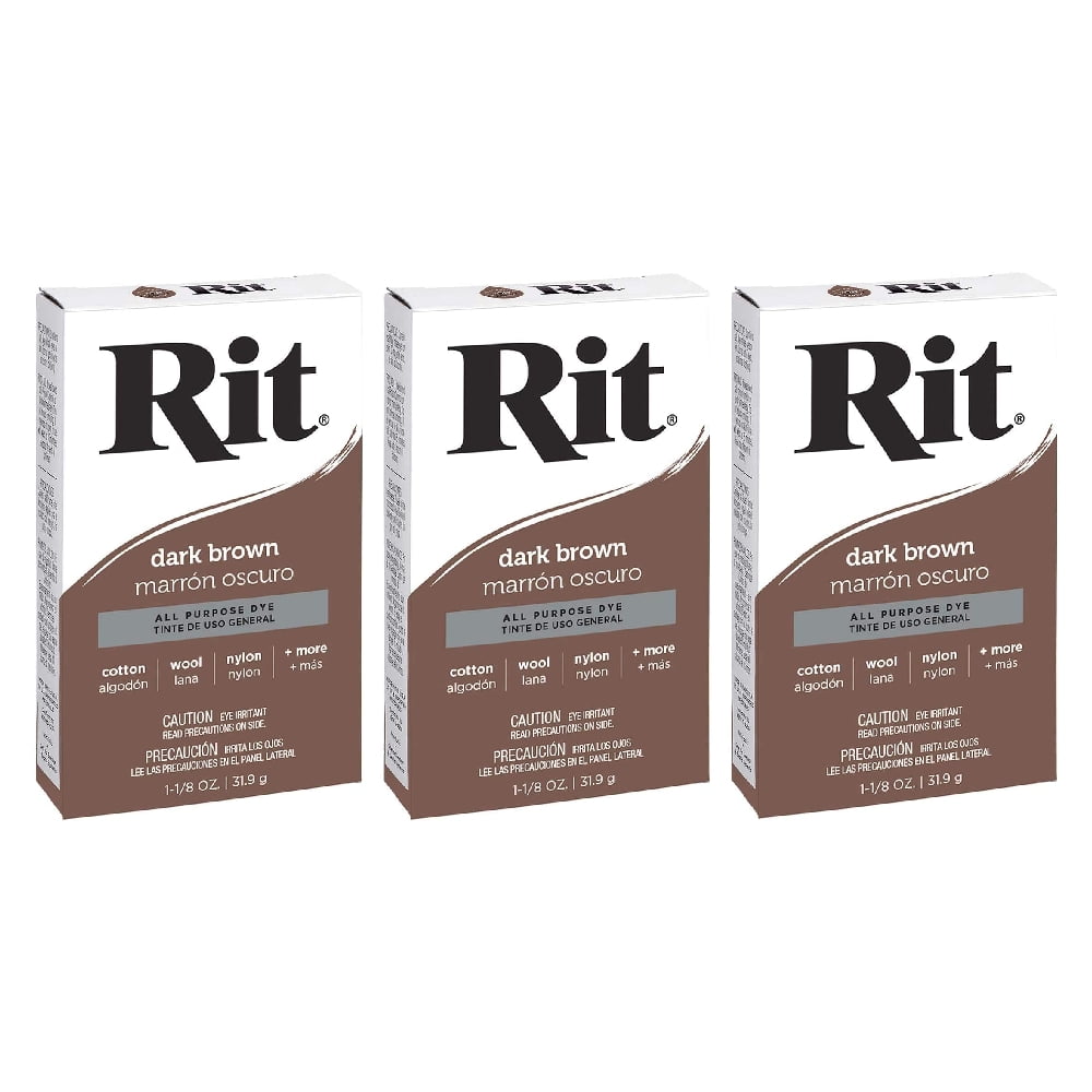 Rit All Purpose Powder Dye 1-1/8 oz Dark Brown, 3 Pack