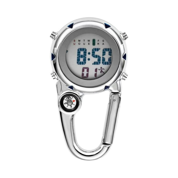 Reloj de bolsillo con mosquetón digital, reloj de bolsillo preciso, reloj de bolsillo con mochila Azul