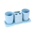 thumbnail image 2 of Toothbrush Holder Bathroom Couple Toothbrush Holder Set Toothpaste Toothbrush Tooth Mug Holder Set (Blue), 2 of 8