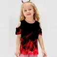 thumbnail image 5 of DeHolifer Girls Shirt Short Sleeve T-Shirts Off Shoulder Tops Cotton Tees Summer Tshirts for Kids 3-12 Years, 5 of 8