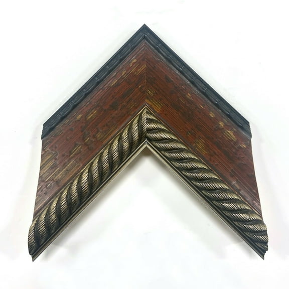 3 1/2" Readymade Wood Picture Frame (Antiqued Red with Rope)