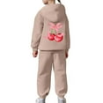 thumbnail image 5 of Girls Sweatsuit Size 7 Casual Print Hoodie and Pants Outfit 2 Piece Toddler Kids Fashion Athletic Wear Comfy Daily Play Youth Two Piece Tracksuit for Loungewear, 5 of 7