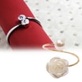thumbnail image 4 of Koszal 6Pcs/Set Napkin Holder Exquisite Wide Application Metal Fake Pearl Rose Flower Napkin Rings for Wedding, 4 of 7