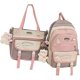 thumbnail image 1 of Mochila Kawaii De 2 Piezas Con Bolsos De Hombro Conjuntos De Mochila Escolar De Gran Capacidad Con Pasadores Colgantes Rosa, 1 of 2