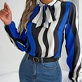 thumbnail image 4 of ICHUANYI Womens Dressy Chiffon Blouse Striped Long Sleeve Casual Tie Neck Shirts Tops Summer Fashion 2024, 4 of 8