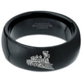 thumbnail image 2 of Tungsten Train Trains Transportation Cargo Rail Band Ring 8mm Men Women Comfort Fit Black Dome Polished, 2 of 4