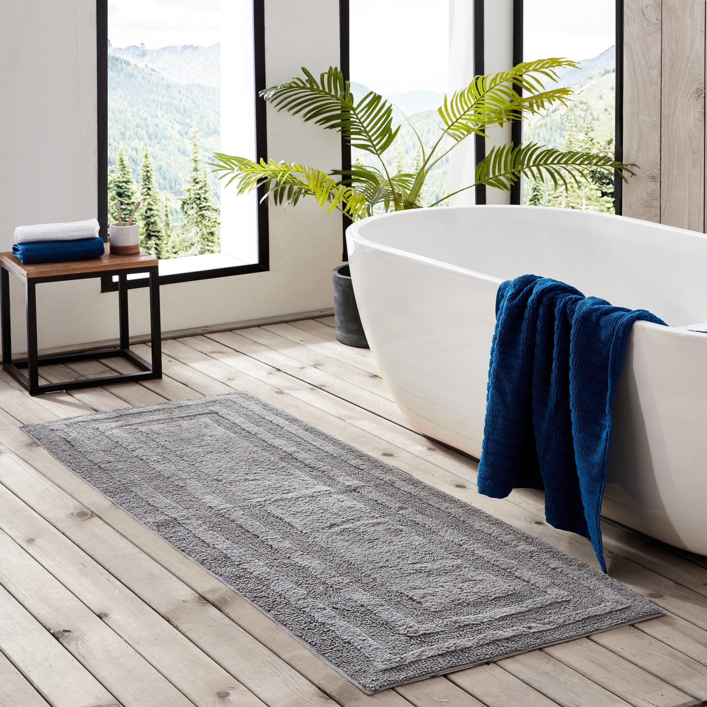Buy Eddie Bauer Logan Chrome Cotton Tufted Bath Runner Rug Online at