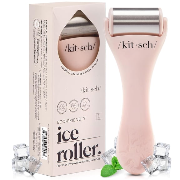 Ice Roller for Face – Stainless Steel Face Ice Roller to Reduce Puffiness, Redness & Headaches – Cooling Facial Roller for Skin Care, Irritation Relief & Spa-Like Experience at Home - Pink
