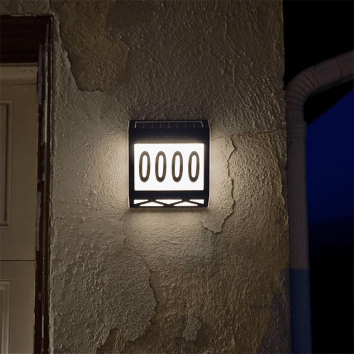 Waterproof Street Sign Solar Digital House Light Number Wall Light Address Sign Number Plate Suitable for Garden B