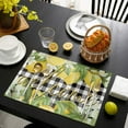 thumbnail image 4 of Placemats Set of 4 Washable,Yellow Lemon White Flower Placemat for Dining Table Decorations, Heat-Proof Table Mats for Kitchen Dinner Banquet Buffalo Plaids, 4 of 6
