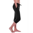 thumbnail image 2 of TAGOLD Womens Summer Pants, Womens Summer Yoga Pants, Autumn Women Workout Out Leggings Stretch Waist Button Pocket Yoga Gym Cropped Trousers With Pocket, 2 of 5