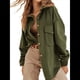 thumbnail image 1 of Chaqueta de Larga con Solapa Suelta para Mujer, Cárdigan Irregular con Bolsillo de Verde L, 1 of 8