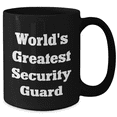 thumbnail image 2 of Funny World's Greatest Security Guard Black Coffee Mug, Gifts from Friends to Security Guard on Father's Day, 2 of 4