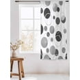 thumbnail image 3 of Sheer Curtains 63 Inch Length, Grey Black Polka Dots Semi Sheer Curtains Light Filtering Window Treatment, Modern Abstract Art Privacy Voile Drapes for Living Room Bedroom 52x63 Inch, 3 of 7