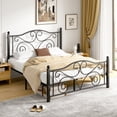 thumbnail image 4 of VECELO Metal Platform Bed Frame with Butterfly Shape Headboards and Footboard, Queen Size, Black, 4 of 9