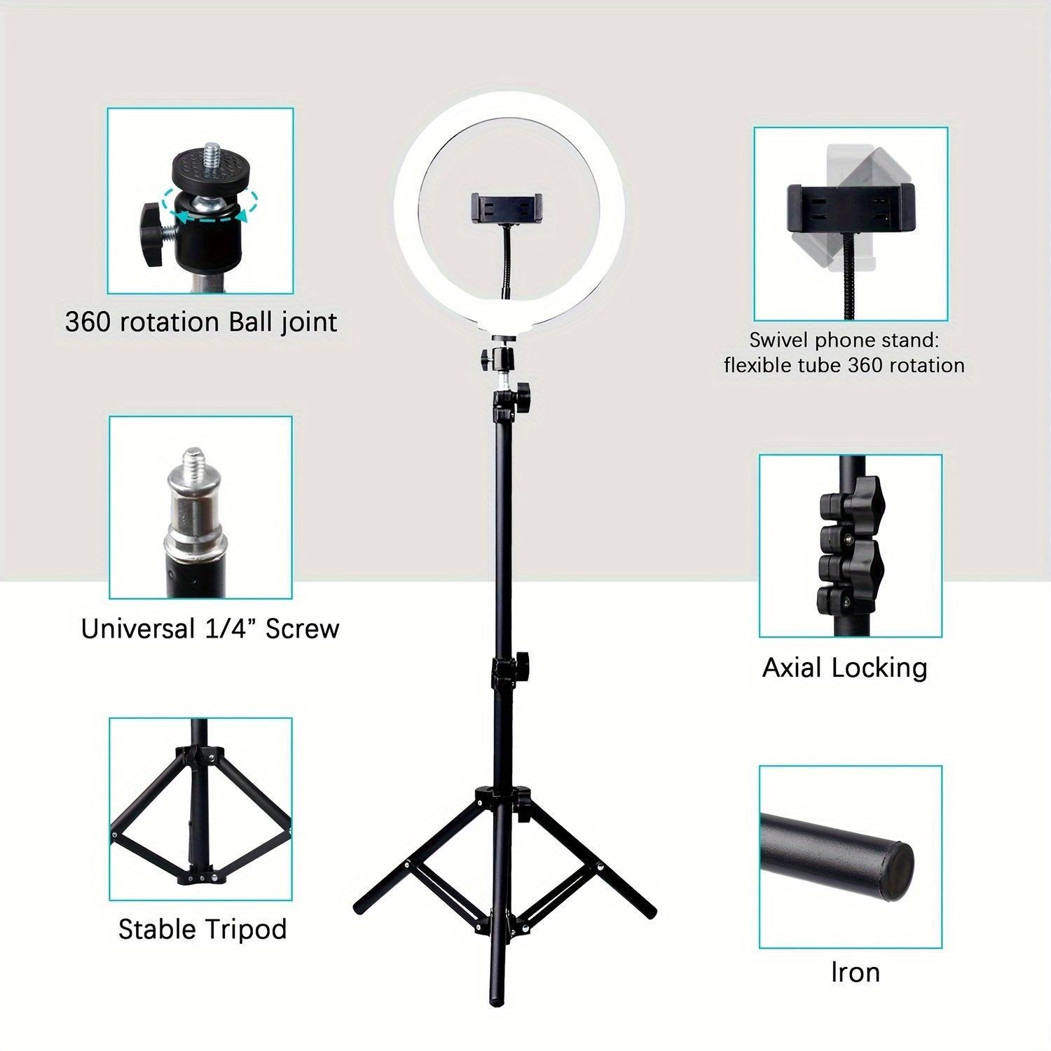 10-inch RGB LED Ring Light with 43" Adjustable Tripod & Phone Mount for Live Streaming/YouTube/TikTok