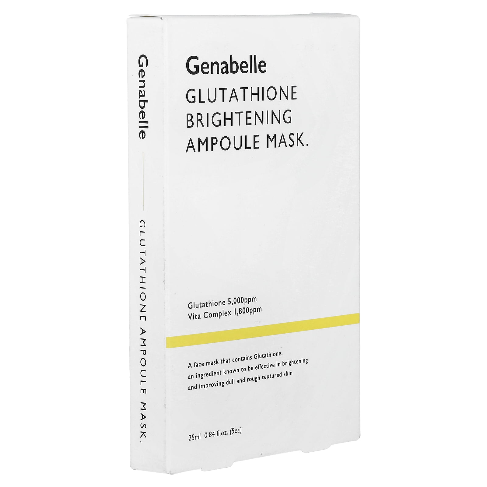 genabelle glutathione Genabelle Glutathione Brightening Ampoule Beauty Mask, 5 Sheets, 0.84 fl oz  (25 ml) Each