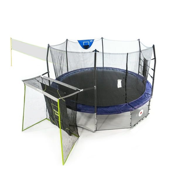 Skywalker Trampolines 16 Round Sports Arena With Lighted Spring Pad Blue Walmart Com Walmart Com