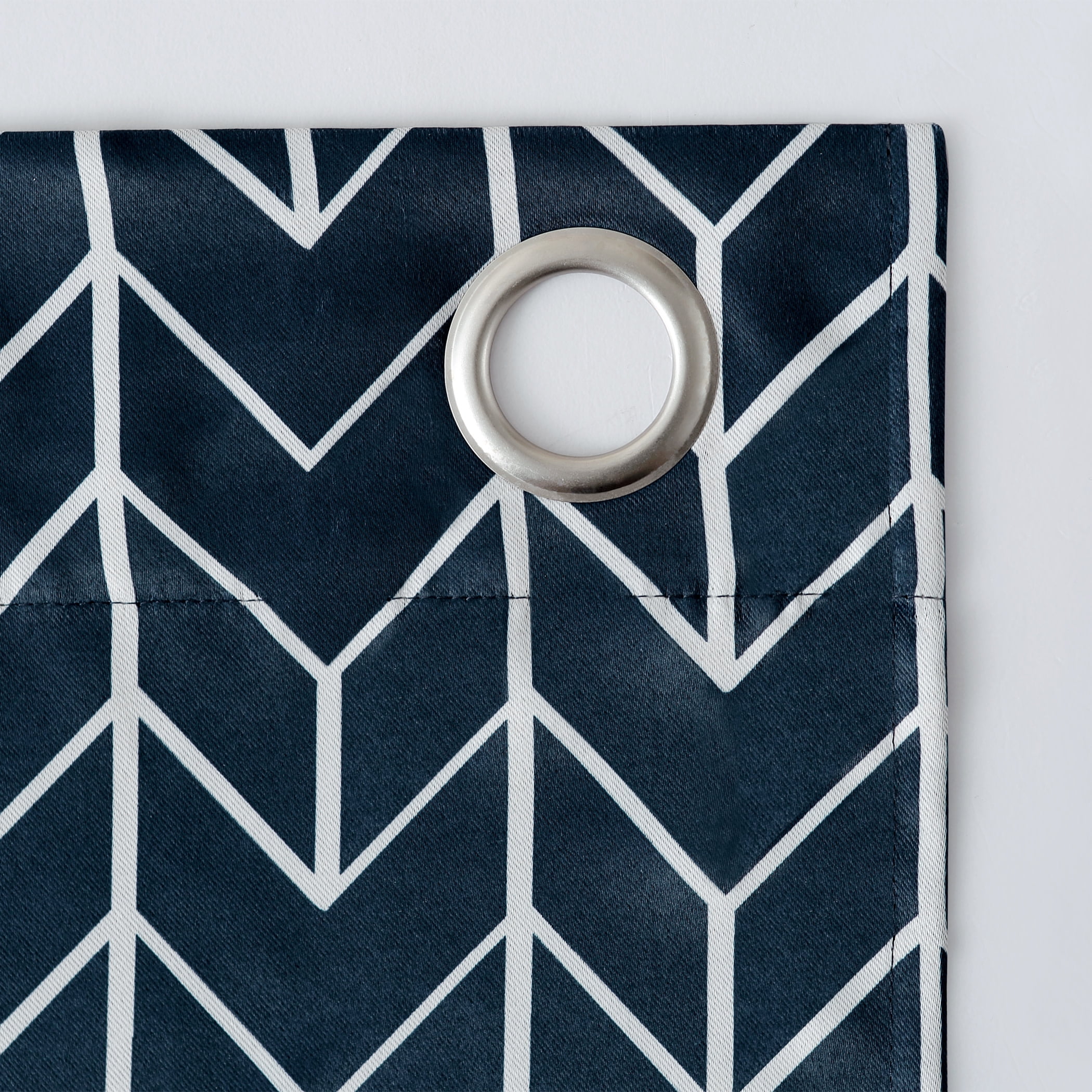 Sun Zero Kenwood Chevron Blackout Grommet Curtain Panel, 40"X95", Navy